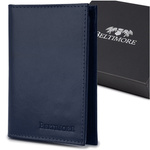 Document case cards navy blue leather slim Baltimore G95