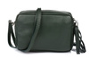 Dark green women's leather postbag with tassel fashionable C74.