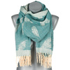 Turquoise Cotton large women's scarf tassel shawl ST-25