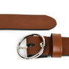 Women's belt for pants A96 leather tunics: colors - brown, beige, stripes - r. 90-105 cm