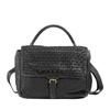 DUDU Woven Crossbody Bag Shoulder Vintage Braided Handbag in Soft Leather with Flap and Handle