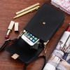 Black small women's handbag for a mini postman phone report