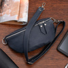 Navy Blue Women's Italian Leather Strap Purse Kidney Sachet B68