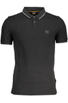 HUGO BOSS MEN&#39;S BLACK SHORT SLEEVED POLO SHIRT