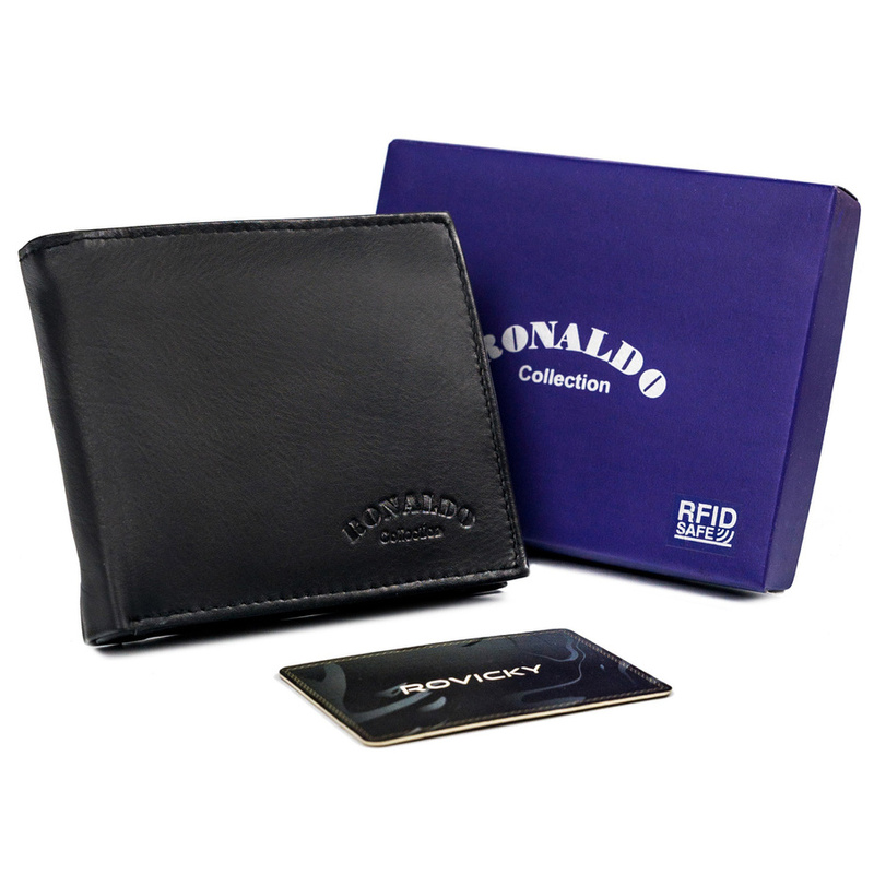 Leather wallet RFID RONALDO 0002-P-D-RFID