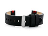 W110 leather watch strap - black/red - 20mm