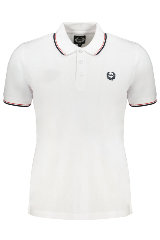 GIAN MARCO VENTURI MEN&#39;S WHITE SHORT SLEEVED POLO SHIRT