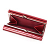 Patent leather large women's wallet with leaves