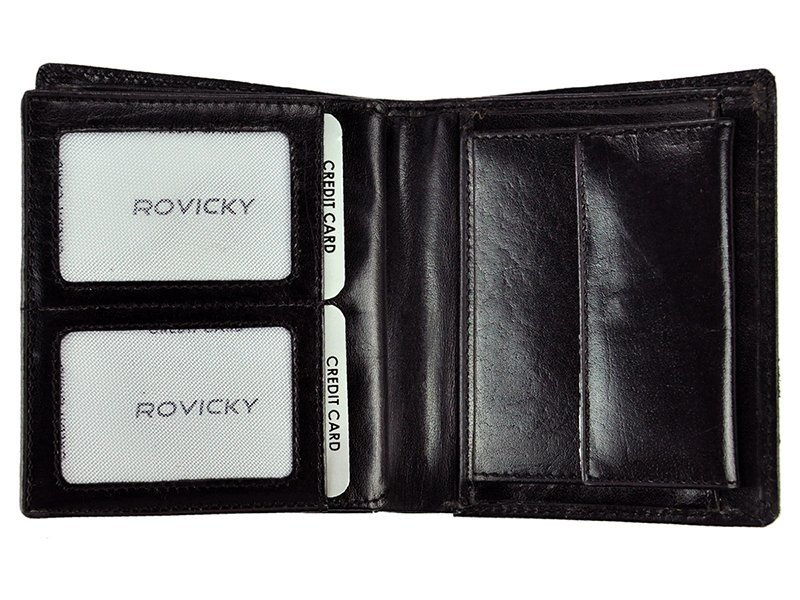 Herren Echtleder Geldbörse Rovicky PC-106-BAR RFID