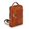 Large, spacious city backpack made of genuine leather