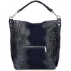 Navy blue suede leather shopper bag W10