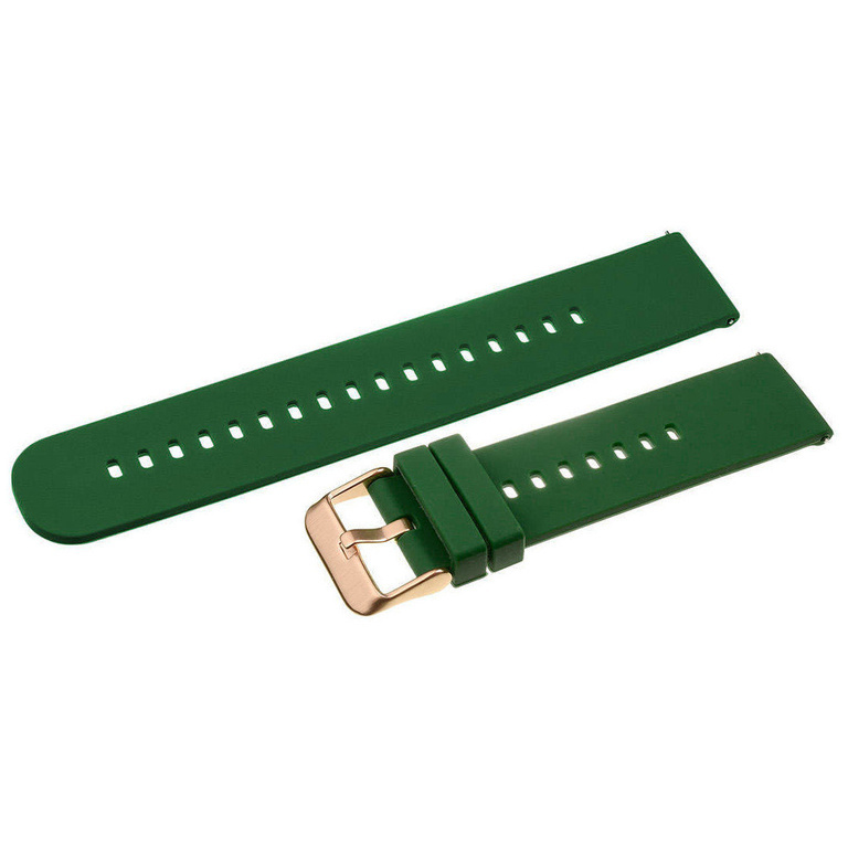 U27 rubber watch strap - dark green/rosegold - 22mm