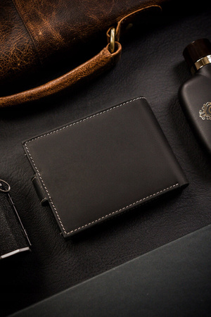 Leather wallet RFID BUFFALO WILD MR-02L-BAW-BL