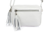 Women's white leather postbag with tassel fashionable C74