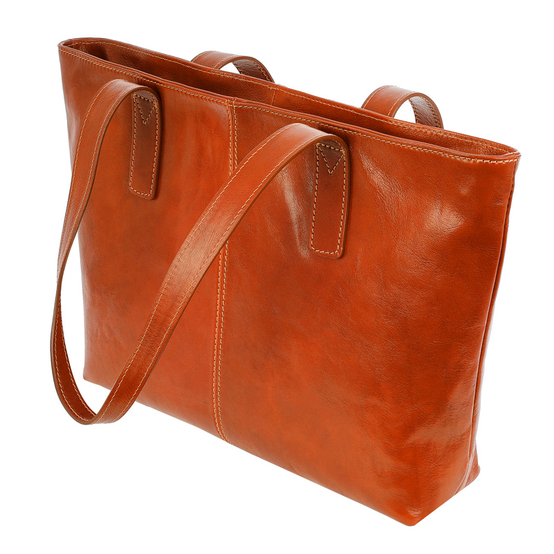 Women's leather elegant shoulder shopper bag