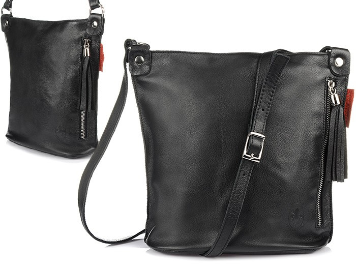 Vera Pelle Handtasche Leder Frauen schwarz T55