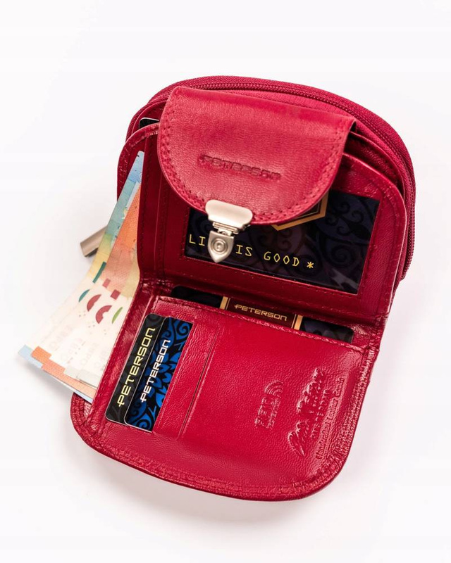 Leather wallet RFID PETERSON PTN RD-28-GCL