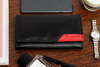 Women's leather wallet large retro horizontal RFiD black BELTIMORE 043