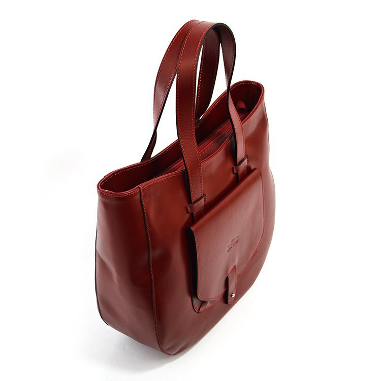 Leather shoulder bag large women's shopperbag