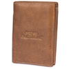 Leather wallet brown vintage vertical large RFiD Beltimore I43