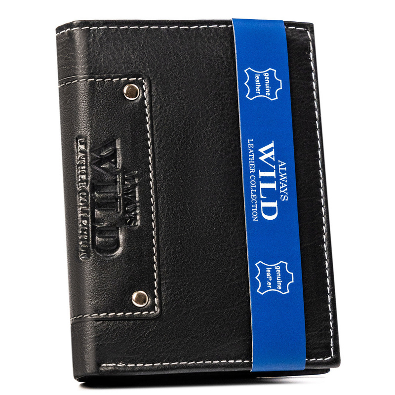 Men's vertical leather wallet large Always Wild