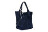 Italian Leather Suede A4 Shopper Handbag navy blue T49