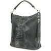 Grey suede leather handbag women's shopper W10