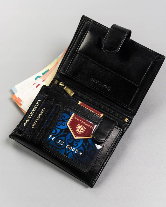 Leather wallet RFID PETERSON PTN 22311L-VT-E