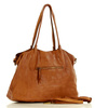 Leather women's shopper with shoulder organizer