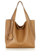 Modny skórzany shopper MAZZINI - Portofino Max camel