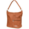 Handbag Leather Women's Postbag large classic camel H08