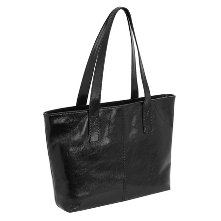 Women's leather elegant shoulder shopper bag