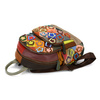 Women's leather backpack with colorful mosaic and flowers