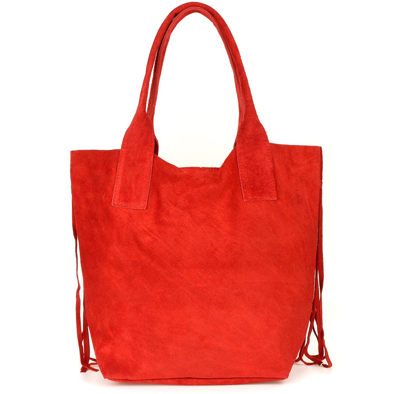 Red Women's Suede Leather Handbag A4 Tassel Large L83