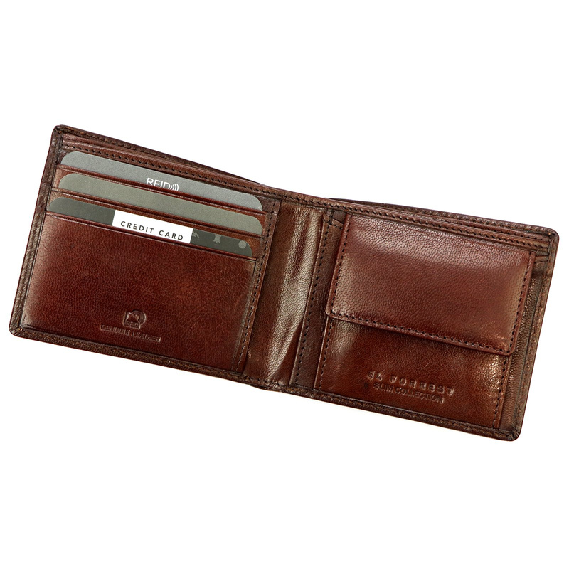 Compact Leather Men's Wallet EL FORREST RFID