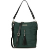 Green women's quilted handbag Solid original fringed W91