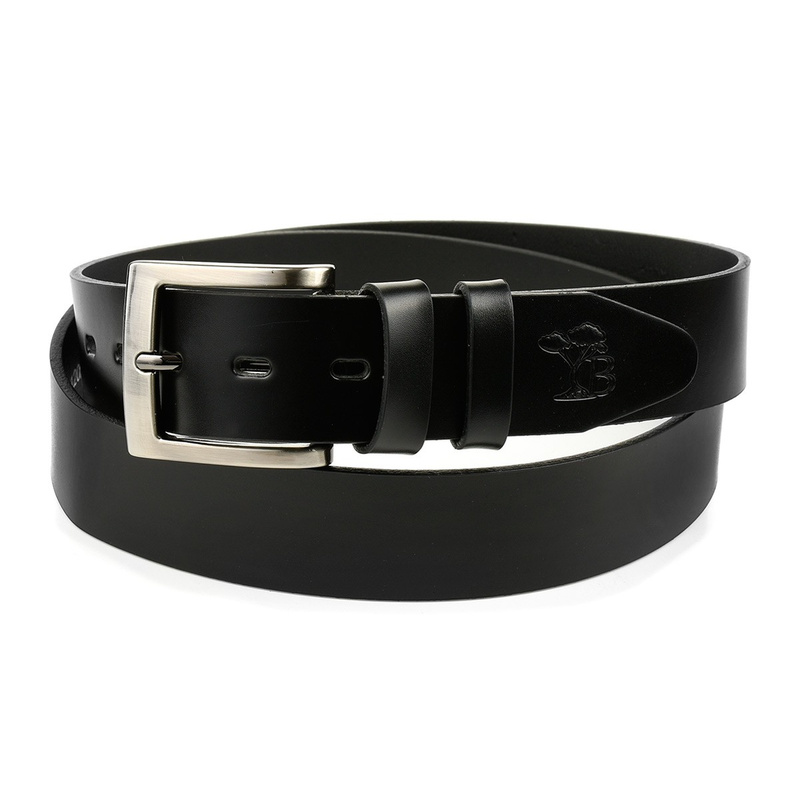 Beltimore leather men's black wide belt E07 : Colors - black, Strap size - r.150-165 cm