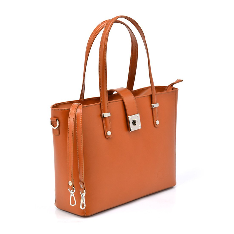 Large women's shopper bag, perfect for work, leather