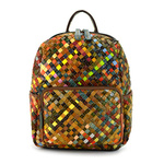 Women's patterned leather backpack with a mosaic pattern