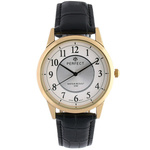 Men's watch quartz white and gold classic leather strap C402