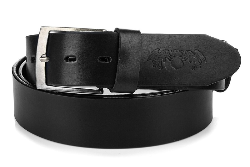 Beltimore full grain leather men's black premium belt E14 : Colors - black, Strap size - r.180-195 cm