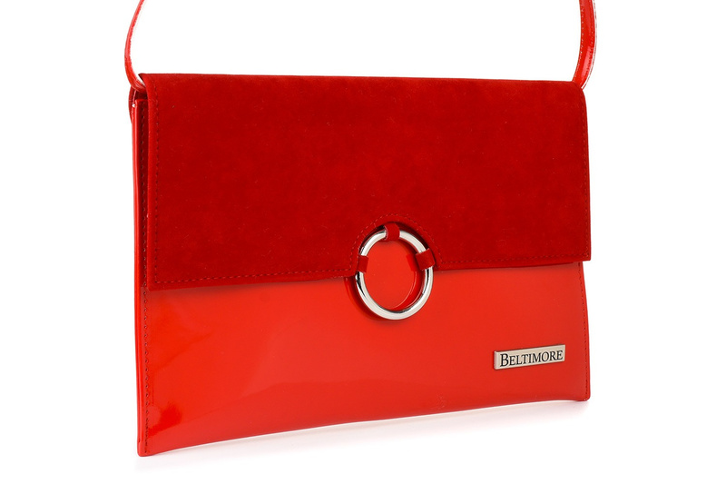 Red original women's clutch bag on strap padded W63