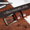 Beltimore leather men's brown narrow belt E16 : Colors - brown, beige, Strap size - r.150-165 cm