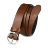 Women's belt for pants A96 leather tunic: colors - brown, beige, stripes - r. 15-115 cm