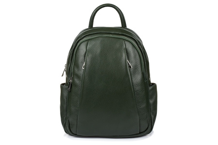 Italian Women's A4 Leather Backpack lots of pockets olive C79