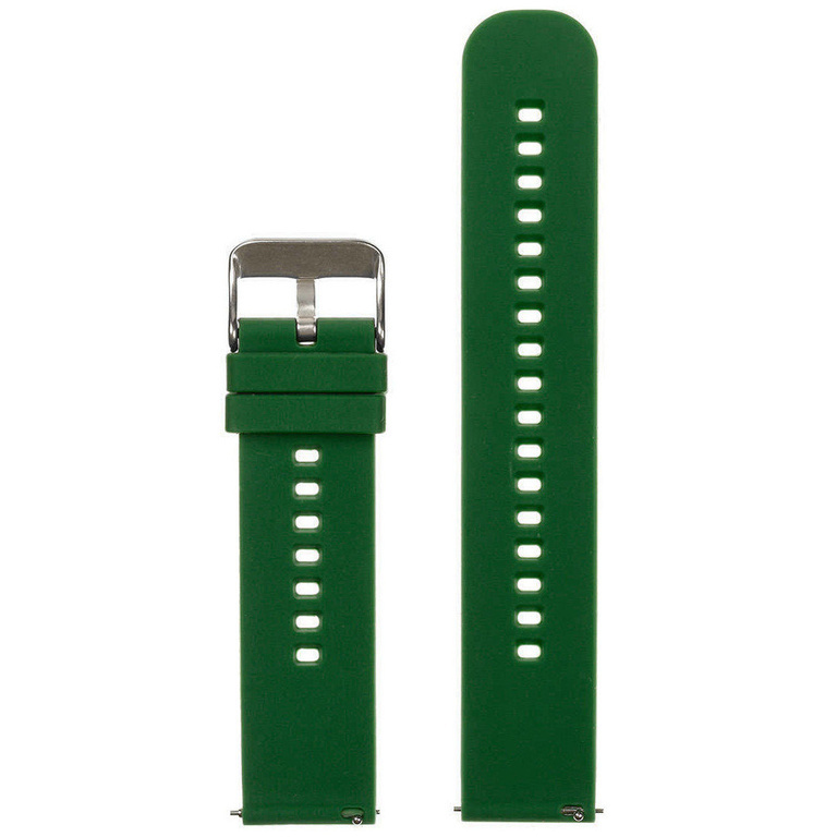 U27 rubber watch strap - dark green/silver - 18mm