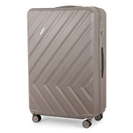 Solier Hartschalen Koffer Trolley 4 Rollen Reisekoffer Teleskopgriff und Kombinationsschloss ABS STL946 (Rosa Gold, M)