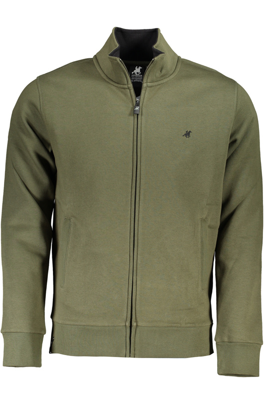 US GRAND POLO MEN&#39;S GREEN ZIP SWEATSHIRT