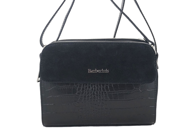 Stylowa torebka crossbody trzykomorowa - Czarna 