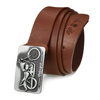 Baltimore leather men's brown wide motorbike belt W07 : Farben - braun, beige, Riemengröße - r.105-120 cm